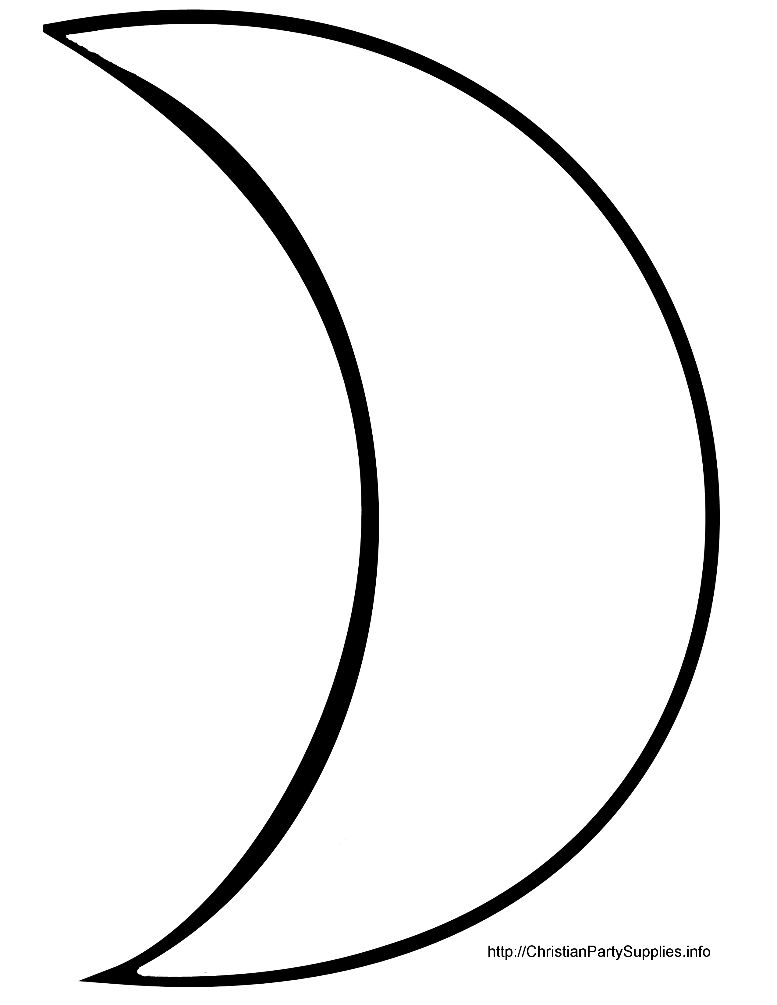 2550x3300 Crescent Moon Face Clipart