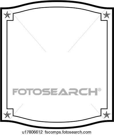 399x470 Clipart Of , Blank, Border, Fancy, Frame, Sign, Square, Stars