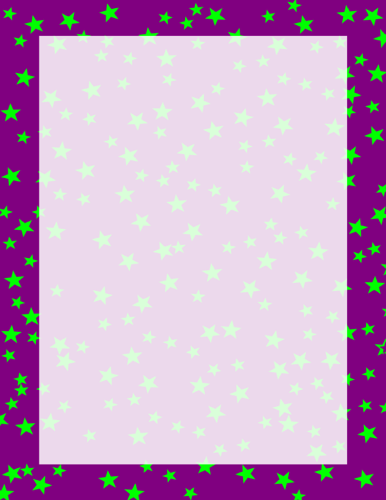 765x990 Purple And Green Stars Border Free Borders And Clip
