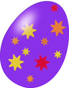 234x297 Purple Easter Egg With Stars Clip Art