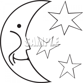 350x350 Sun And Moon Clipart Black And White