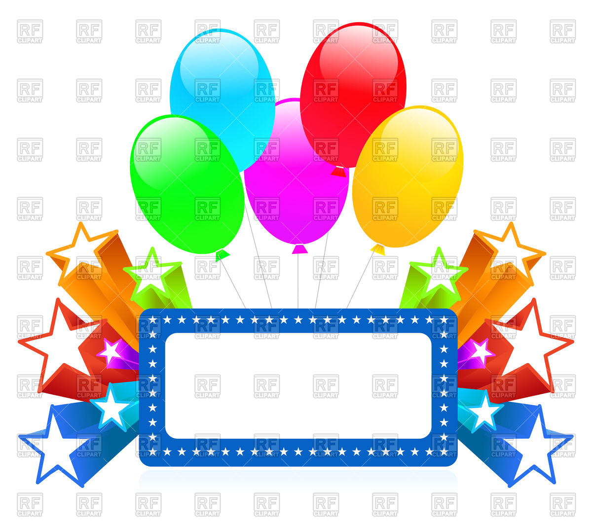 1200x1059 Balloons With Blank Banner And Stars Royalty Free Vector Clip Art