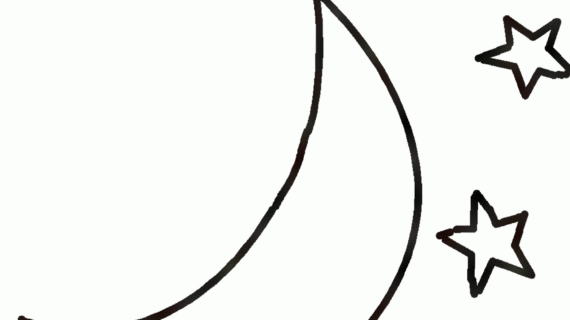 570x320 Moon And Stars Drawing Early Play Templates Nature Templates