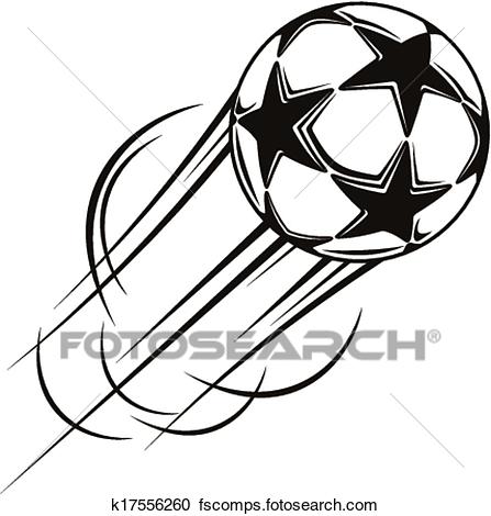 447x470 Clipart Of Soccer Ball With Stars Flying Through The Air K17556260