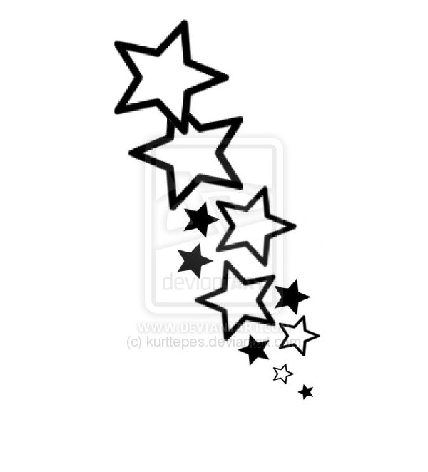 600x662 Black Outline Star Tattoo Designs Dark Black Star Tattoo Designs