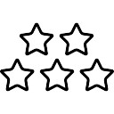 128x128 Five Stars Outlines Icons Free Download