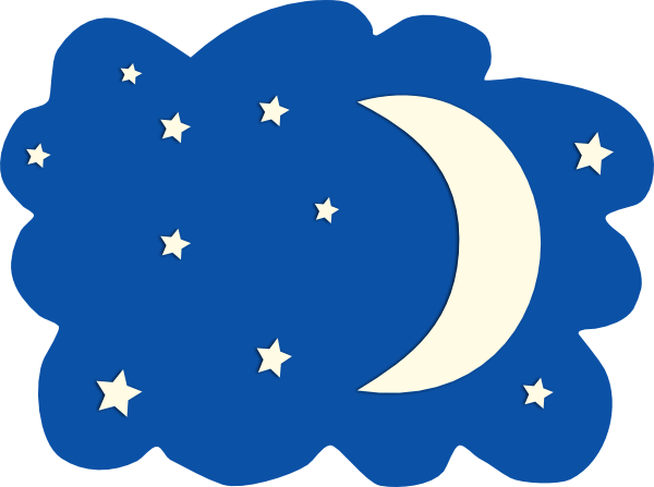 600x447 Night Moon And Stars Clipart
