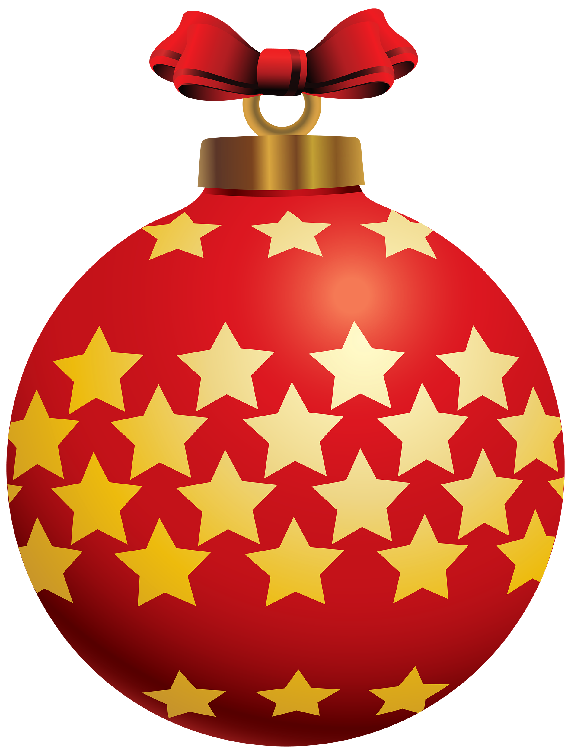 1892x2500 Red Christmas Ball With Stars Png Clipart