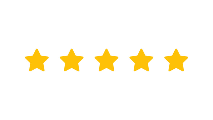 852x480 Rating Ten Stars. Motion Graphics. Transparent Background. Stock