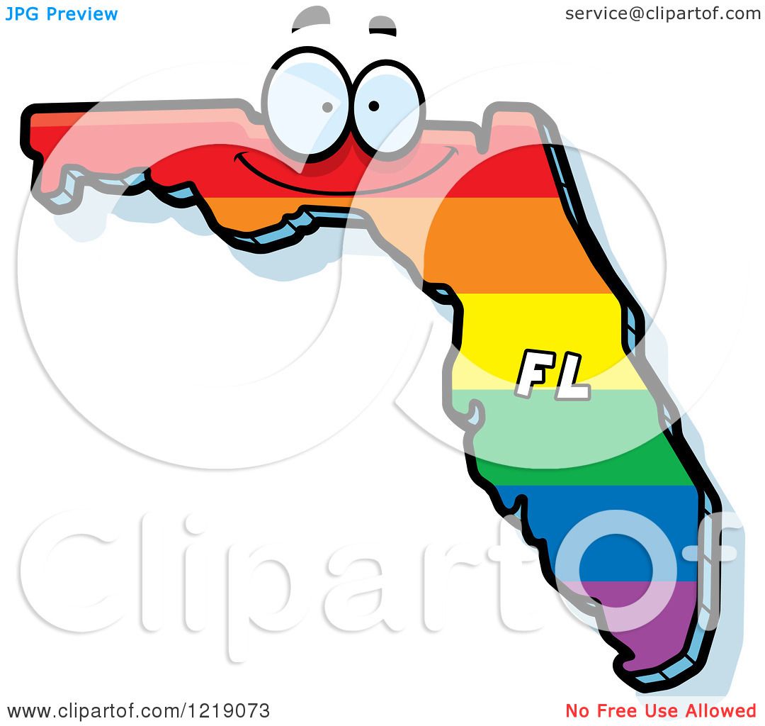 1080x1024 Clipart Of A Gay Rainbow State Of Florida Character