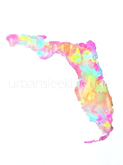 420x562 Florida State Watercolor Print By Urbansleekblonde On Etsy