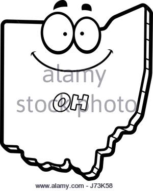 300x376 A Cartoon Illustration Of The State Of Ohio Smiling With Rainbow