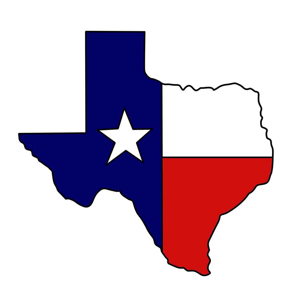 1000x1000 Map Texas State Clipart