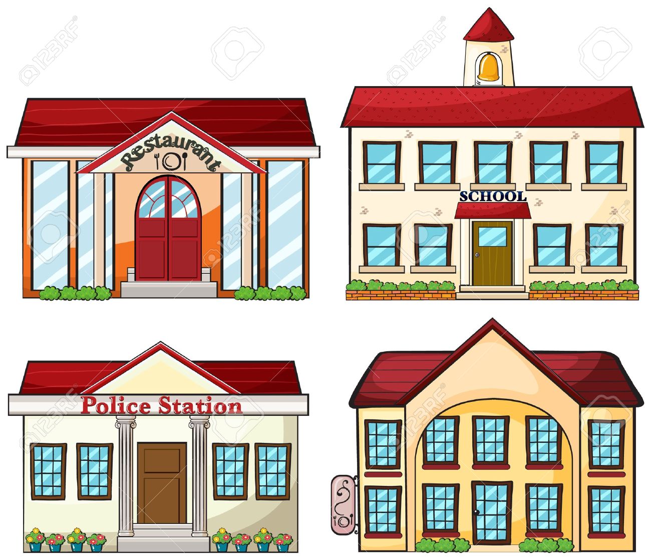 1300x1119 Places Clipart Police Station Building