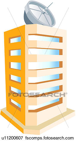 255x470 Clip Art Of Aerial, Broadcasting Station, Antenna, Satellite