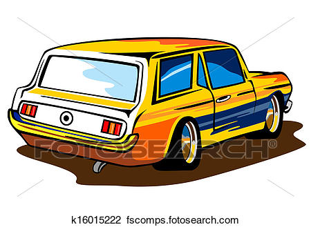 450x329 Clip Art Of Ford Mustang Station Wagon Retro K16015222