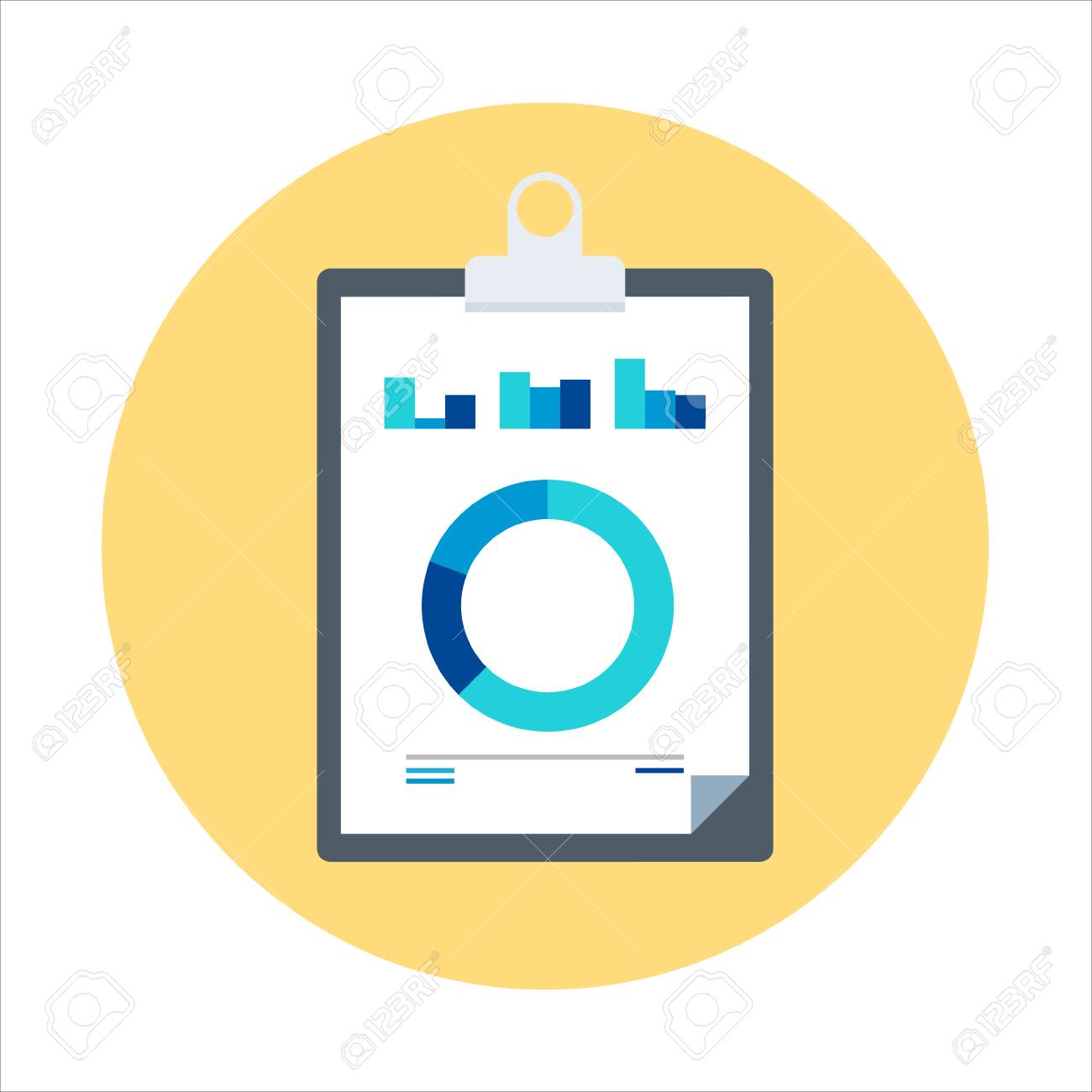 1300x1300 Statistics Theme, Flat Style, Colorful, Vector Icon For Info