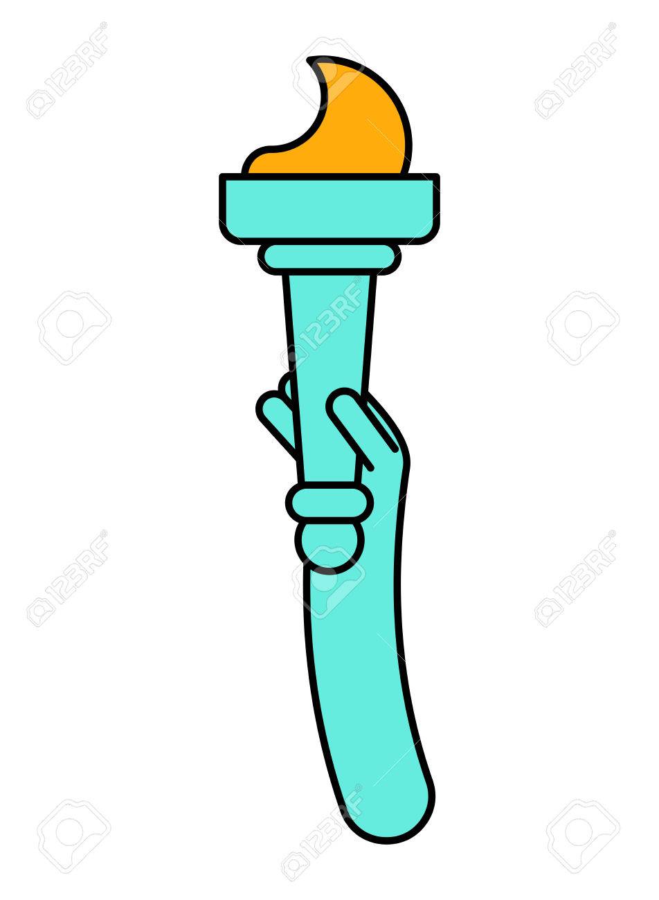 952x1300 Fire Statue Of Liberty Isolated. Torch Landmark America. Usa