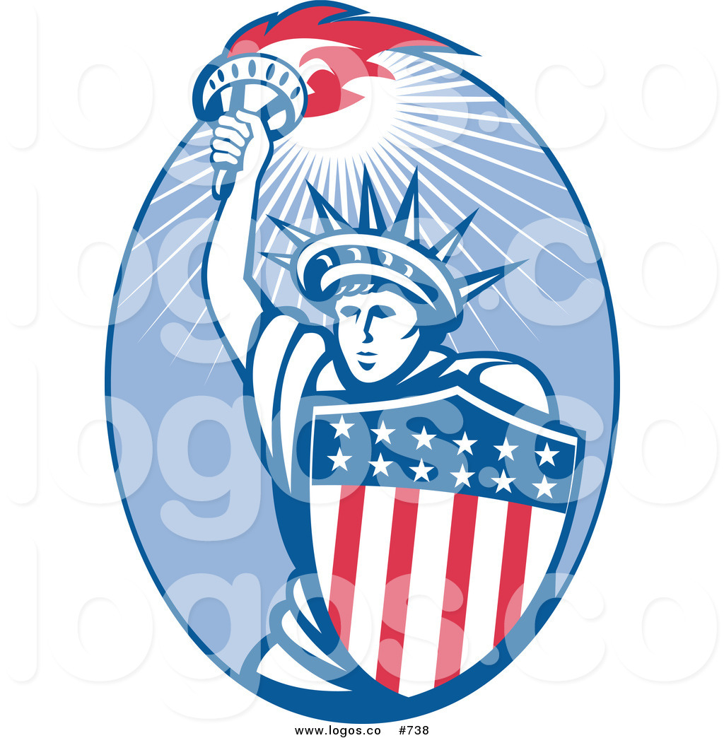 1024x1044 Royalty Free Vector Logo Of A Retro Statue Of Liberty By