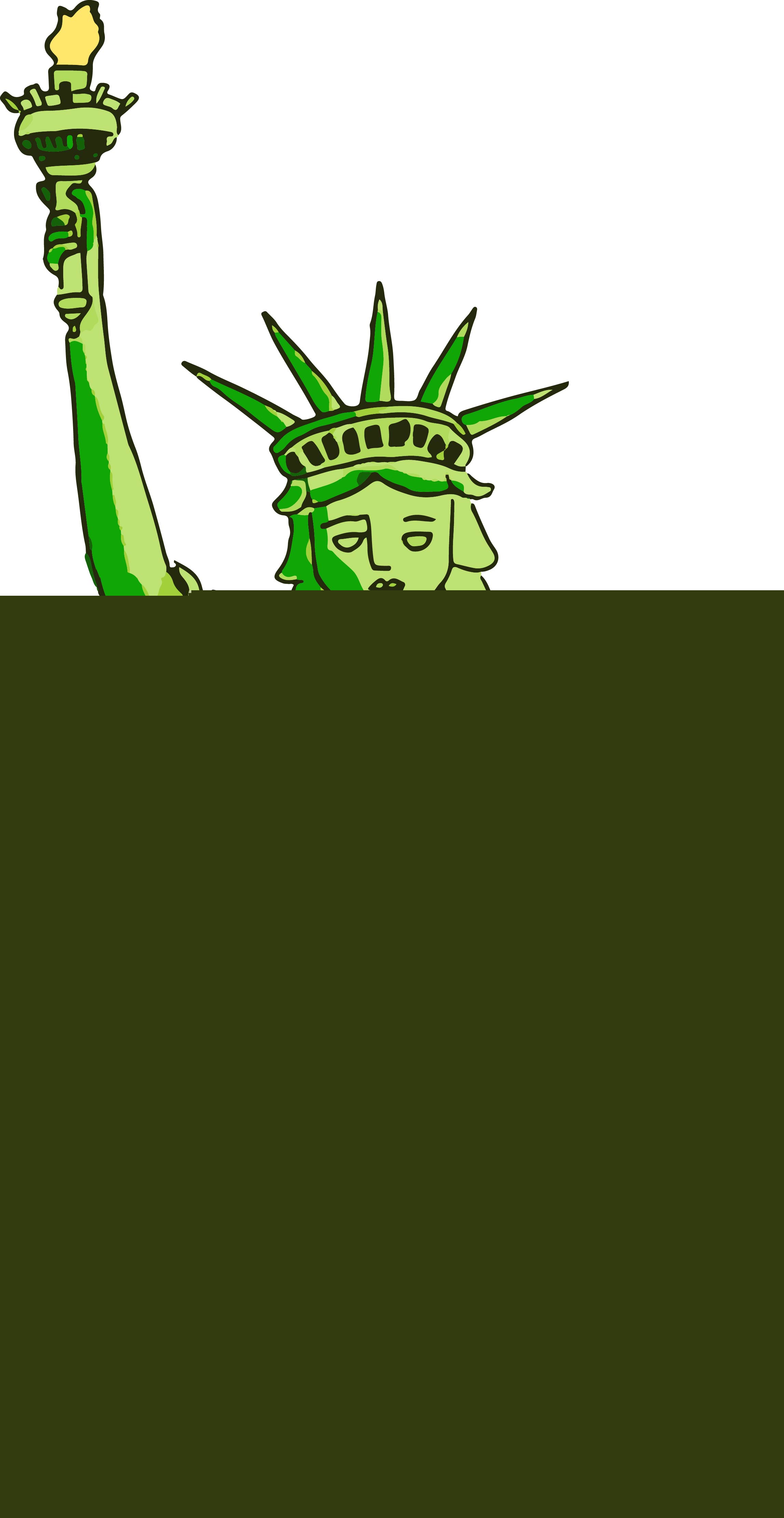 2295x4444 Statue Of Liberty Cartoon Drawing