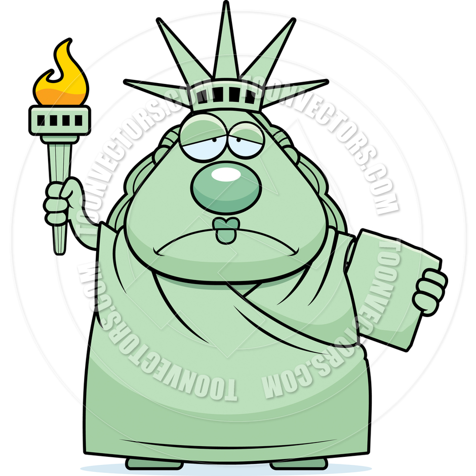 940x940 Cartoon Statue Of Liberty Sad By Cory Thoman Toon Vectors Eps