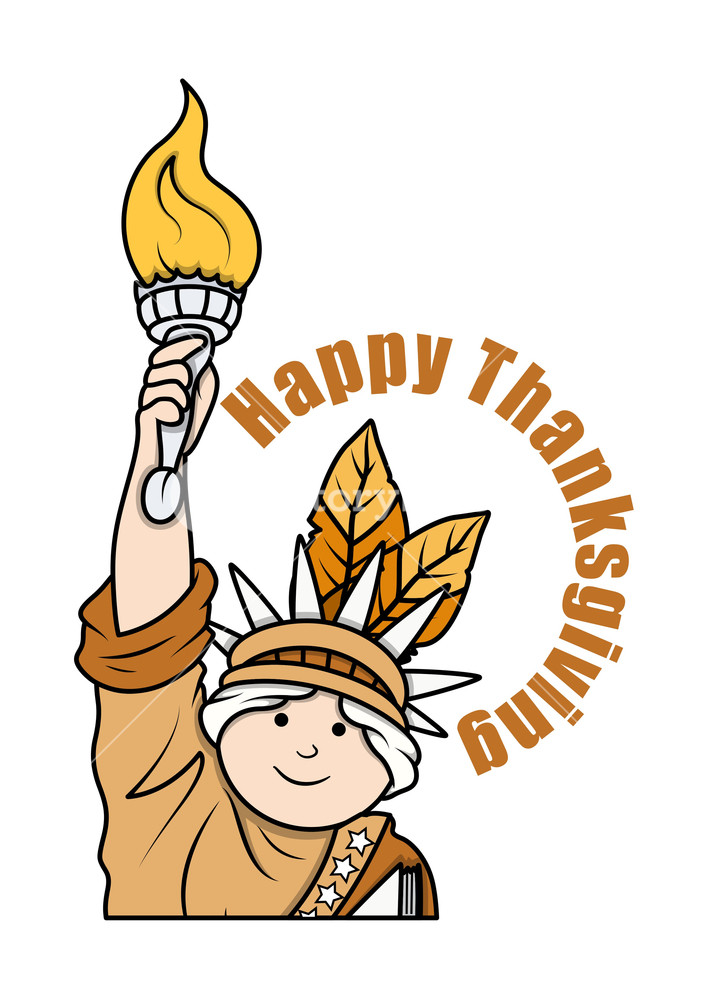 709x1000 Thanksgiving Day Statue Of Liberty Character Vector Royalty Free