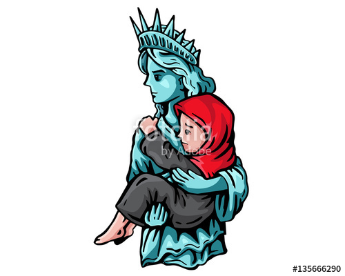 500x400 United States Of America Liberty Statue Protects Muslim Refugee
