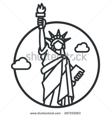450x470 Statue Of Liberty Clipart Line Drawing
