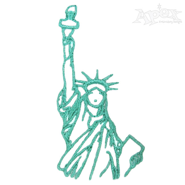 600x600 Statue Of Liberty With Stars Embroidery Design