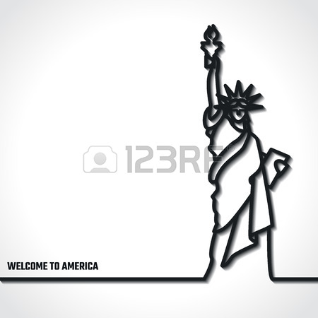 450x450 Statue Of Liberty Outline Vector Logo Into Flat Styles Royalty