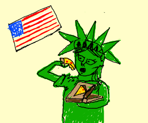 300x250 Of Liberty Eating Pizza.
