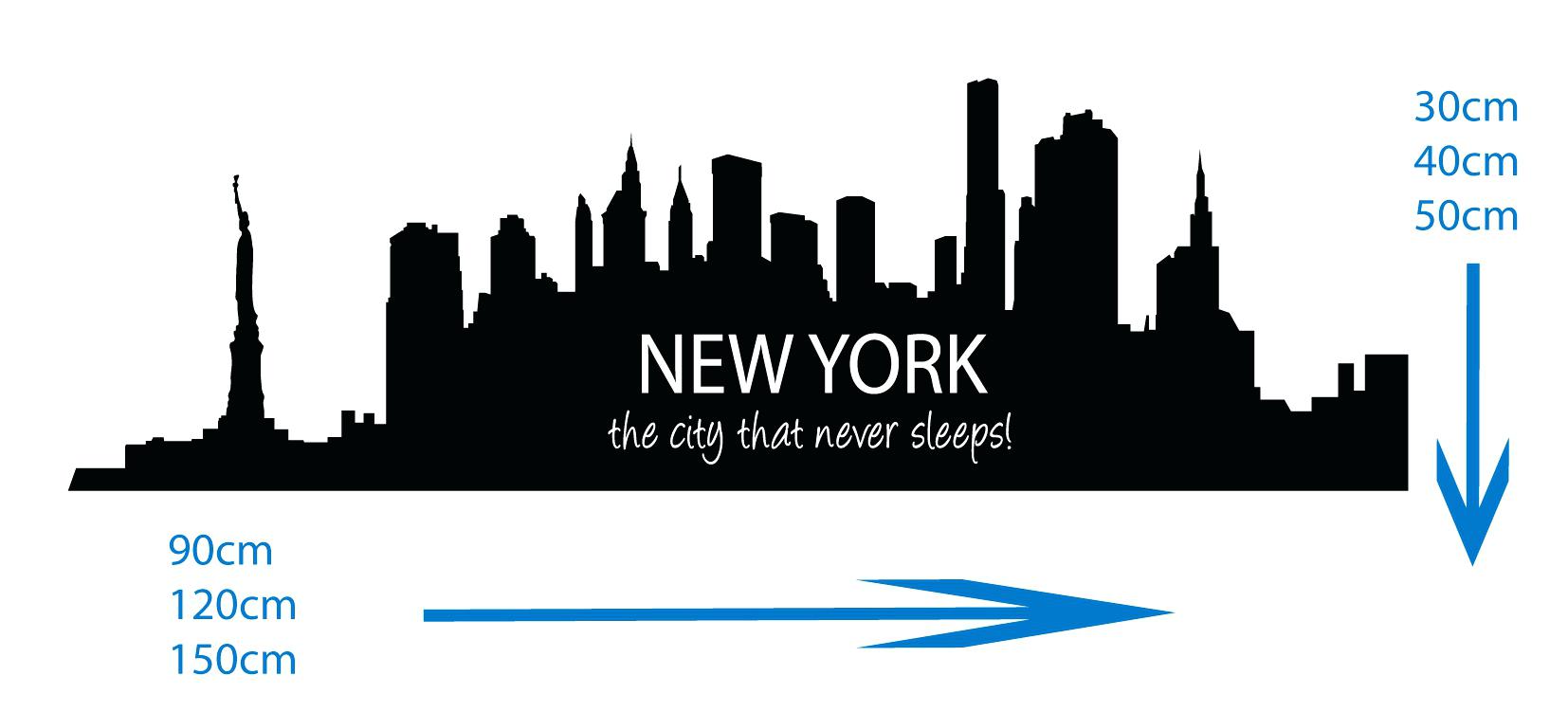 1654x751 New York Wall Decal Sticker New City Skyline The City Clip Art