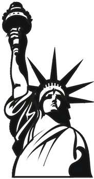 183x350 Statue Of Liberty Black And White Clipart