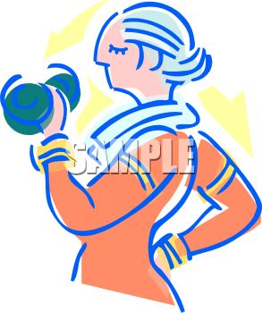293x350 Royalty Free Clip Art Image Mature Woman Lifting Dumbbells