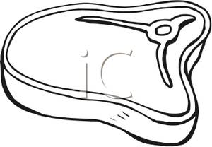 300x208 Black And White Steak Clipart Image