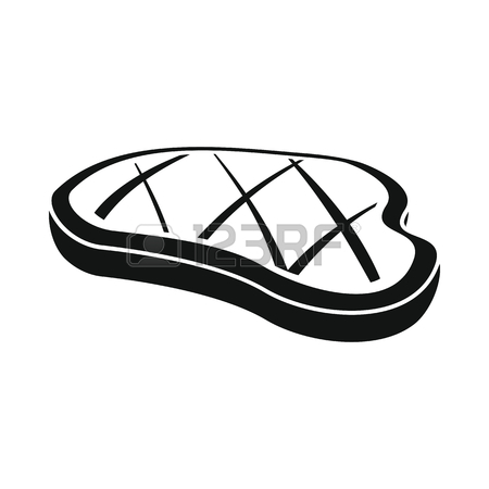 450x450 Meat Grill Steak In Black Simple Silhouette Style Icons Vector