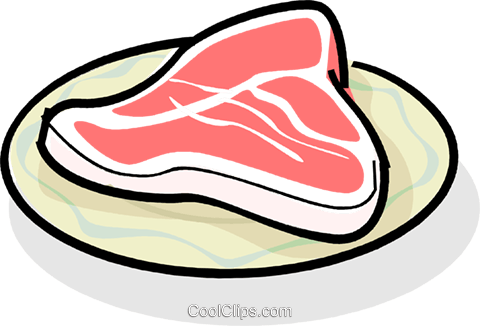 480x326 Steak On A Plate Royalty Free Vector Clip Art Illustration