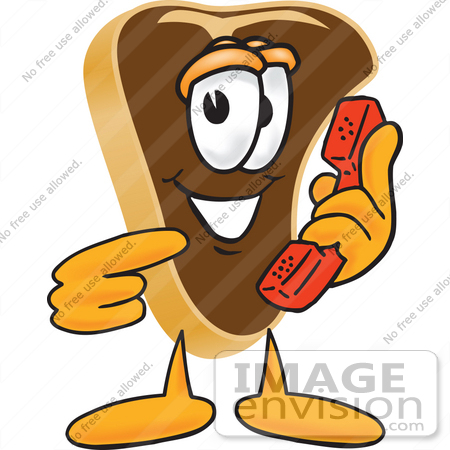 450x450 Clip Art Graphic Of A Beef Steak Meat Mascot Character Holding