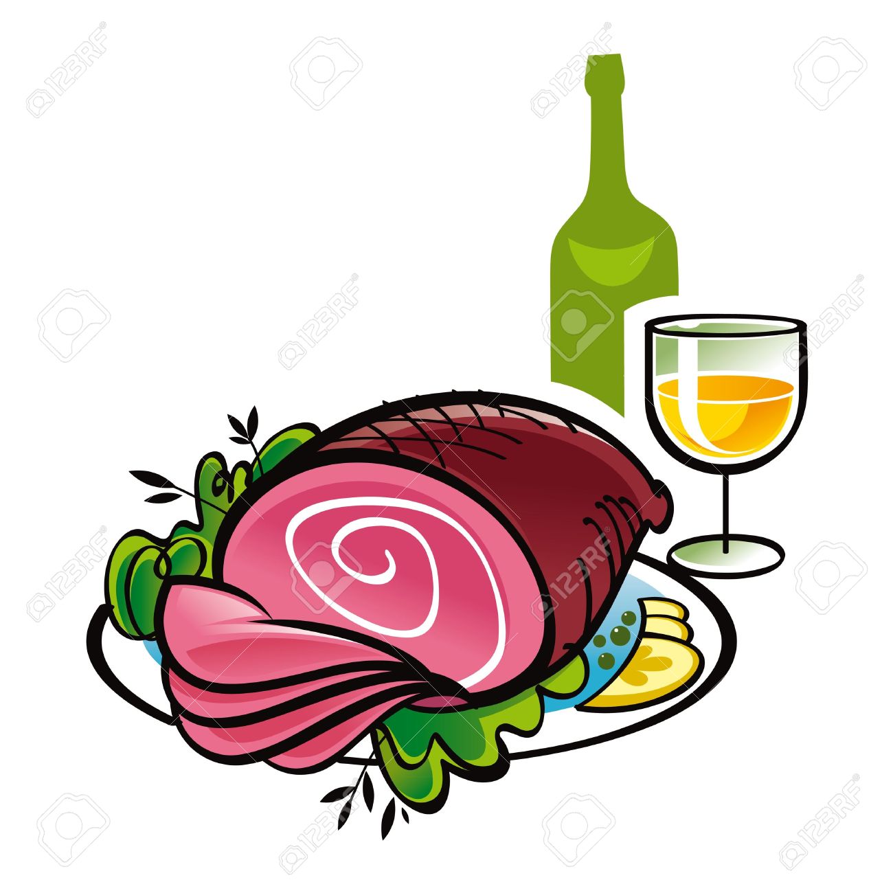 1300x1300 Food And Wine Clipart