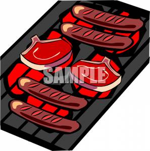 297x300 And Sausages On A Grill Clipart Picture