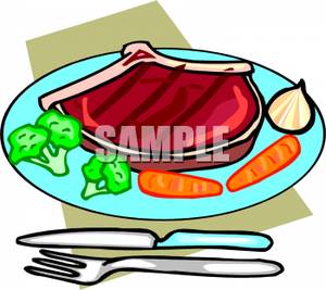 300x267 Art Image A Steak On A Plate With Broccoli And Carrots