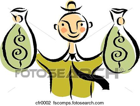 450x341 Clip Art Of Money Bags Cfr0002