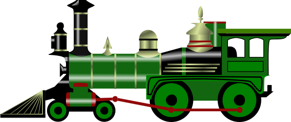 600x251 Green Steam Train Clip Art