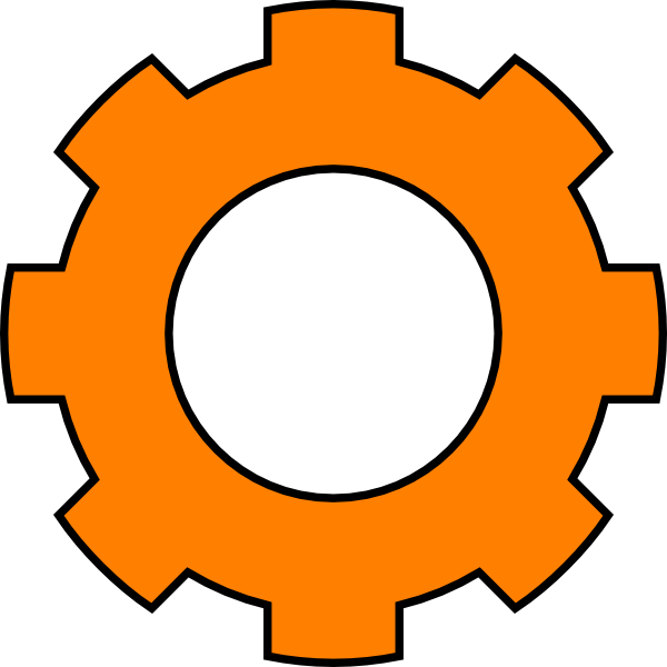 600x600 Orange Gear Clip Art