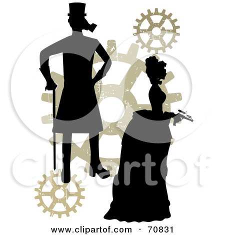 450x470 Clipart Steampunk Man And Gears
