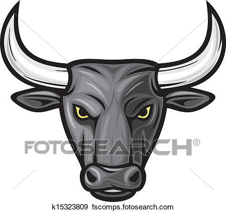 450x423 Clip Art Of Black Bull Head (Black Bull) K15323809