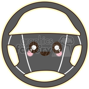 300x300 Royalty Free Steering Wheel Cartoon Character Vector Clip Art