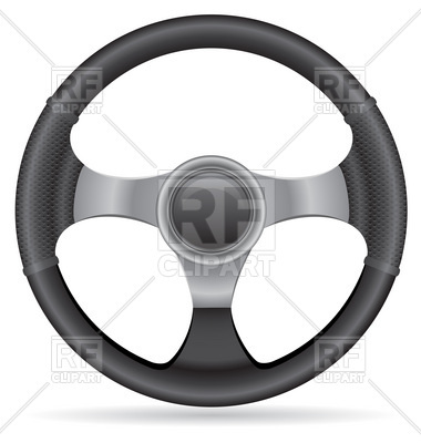 380x400 Sports Car's Steering Wheel Royalty Free Vector Clip Art Image