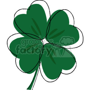 300x300 Royalty Free A Green Four Leaf Clover With A Long Stem 145304