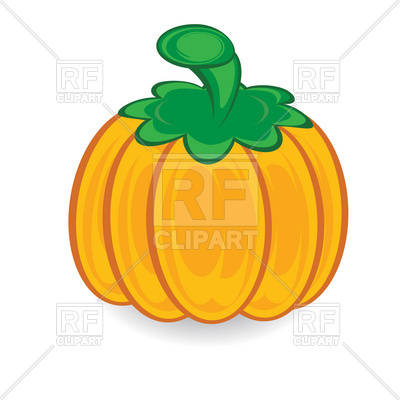 400x400 Cartoon Pumpkin With Green Stem Royalty Free Vector Clip Art Image